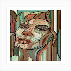 Abstract Of A Woman'S Face Art Print