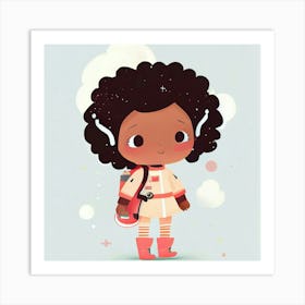 Little Girl In Space 2 Art Print