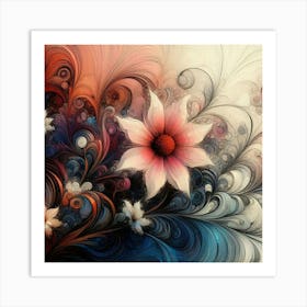 Abstract Flower Painting 16 Art Print