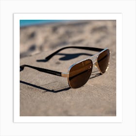 Sunglasses On The Beach Art Print