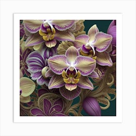 Purple Orchids Art Print