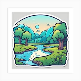 Cartoon Landscape Art Print