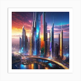 Futuristic Cityscape 108 Art Print