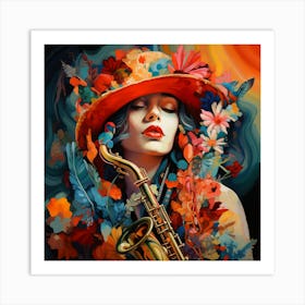 Saxophone Girl 1 Art Print