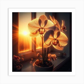 Orchids In The Window Art Print