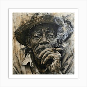 'Smoking Man' in Jamaica Art Print