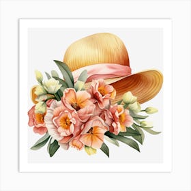 Hat With Flowers 7 Art Print