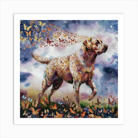 Butterfly Dog Canvas Print Art Print