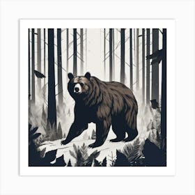 Bear In The Woods 8 Art Print