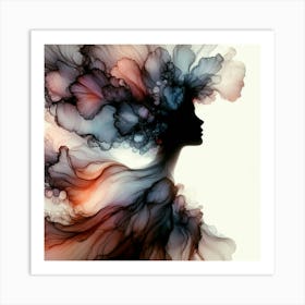 Abstract Portrait Of Woman Art Print