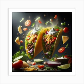 Tacos Stock Videos & Royalty-Free Footage Art Print