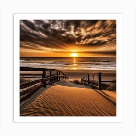 Sunset On The Beach 730 Art Print