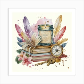 Watercolor Book Art Art Print