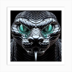 Snake With Green Eyes Art Print