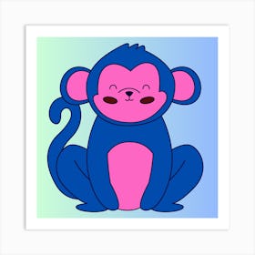 Cartoon monkey art design Art Print