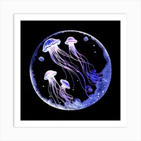 Jellyfish In A Circle Art Print