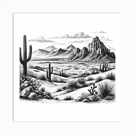 Saguaro Desert Art Print