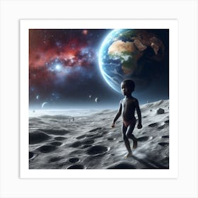 Walking on the moon Art Print