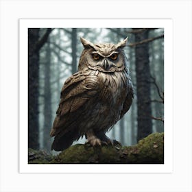 Owl In The Woods 47 Art Print