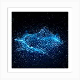 Abstract Blue Cloud Art Print