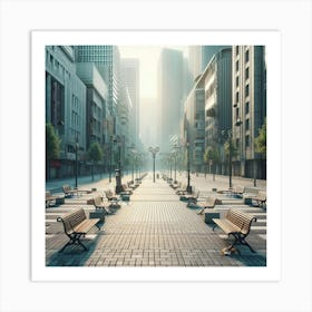 Empty City Street Art Print