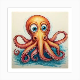 Octopus Drawing 2 Art Print