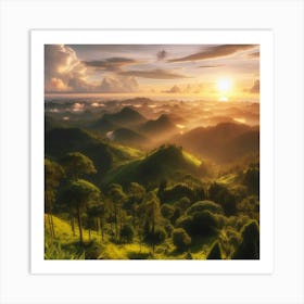 Sunrise In The Mountains 1 Art Print