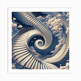 Inspired by Escher:Stairway to Dreams - An Impossible Ascent to Inner Worlds Art Print