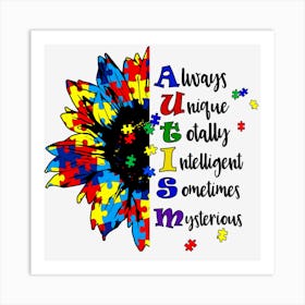 Autism Sunflower Art Print