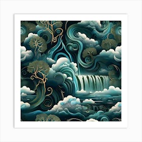 Waterfall In The Sky Art Print