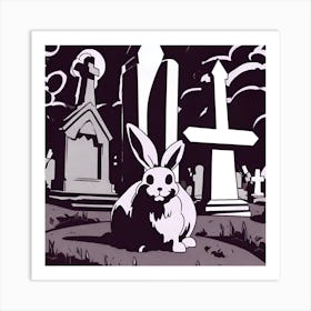 Graveyard Bunny Art Print