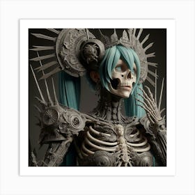 Skeleton Woman Art Print