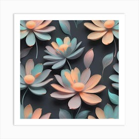 3d Flower Wallpaper Art Print