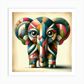 Geometric Elephant Art Print