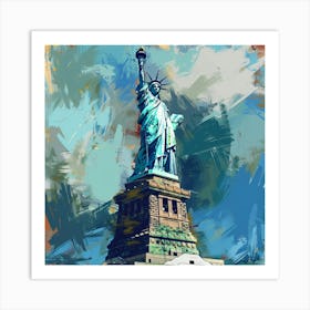 Statue Of Liberty Oil Painting 3 Art Print