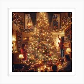 Christmas Tree In The Living Room Art Print