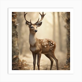 Deer In The Woods Art Print