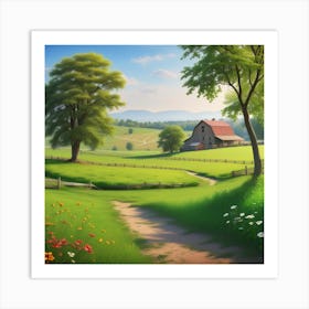 Farm Landscape Wallpaper 4 Art Print