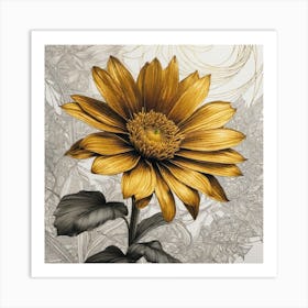 Golden Daisy Art Print