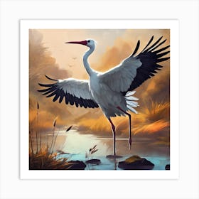 White Stork Art Print