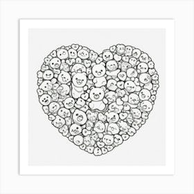 Heart Of Teddy Bears Art Print