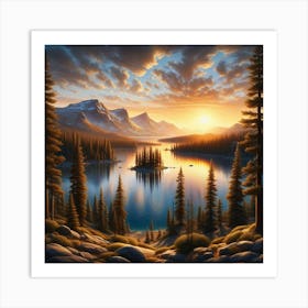 Sunset Over Lake 51 Art Print