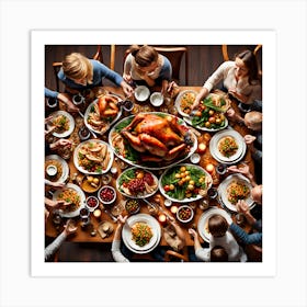 Thanksgiving Dinner Table Art Print