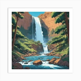 Waterfall scene Art Print