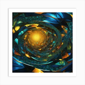 Underwater View Abstractfractal Patternbold Colours Bioluminescent By Jacob Lawrence And Fran 135876580 (1) Art Print