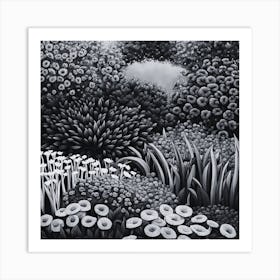 Black And White Garden Art Print