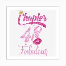 Womens 48th Birthday Lips Chapter 48 And Fabulous 1974 Art Print