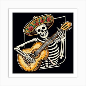 Skeleton Playing Guitar 4 Art Print