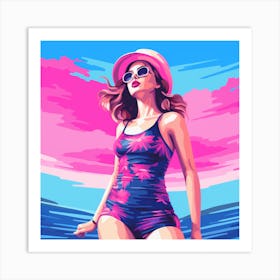 Woman In A Swimsuit Art Print