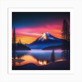 Sunset In The Mountains 2 Art Print